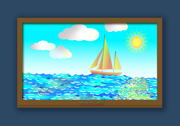 Sail Boat on a sunny day illustration