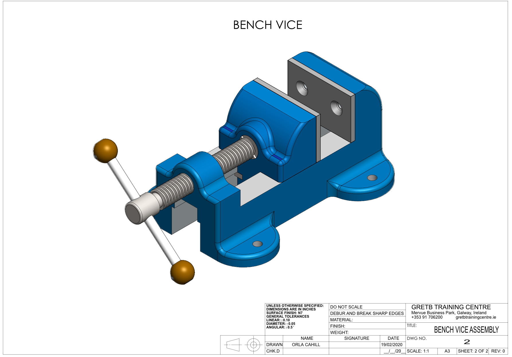 bench vice assembly drawing